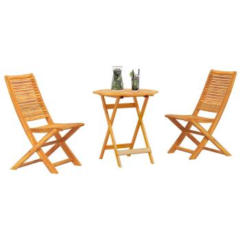3-tlg. Bistro-Set Klappbar Massivholz Akazie