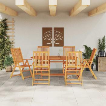 7-tlg. Garten-Essgruppe Massivholz Akazie