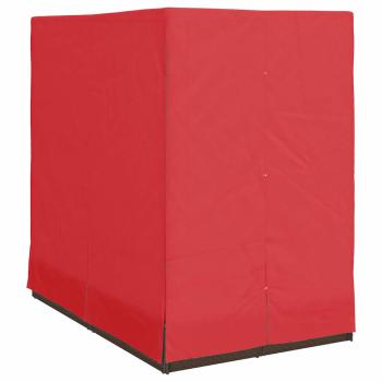 Doppelte Sonnenliege Set aus 2 Braun und Rot Rattan und Polyester