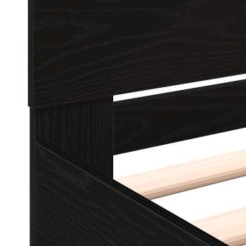 Bettgestell mit Kopfteil Schwarze Eiche 180x200 cm Engineered Wood