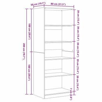 Kleiderschrank Schwarze Eiche Set aus 2 Schwarze Eiche Spanplatte