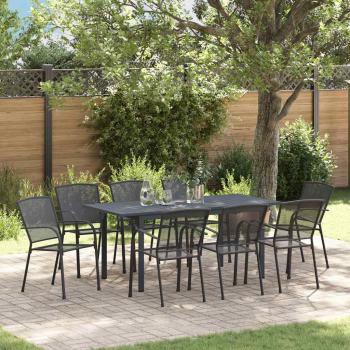 ARDEBO.de - 9-Personen Garten Essgruppe Anthrazit Stahl