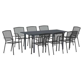 9-Personen Garten Essgruppe Anthrazit Stahl