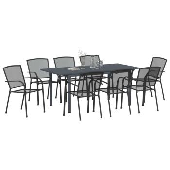 9-Personen Garten Essgruppe Anthrazit Stahl