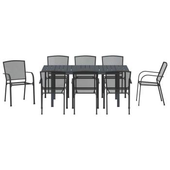 9-Personen Garten Essgruppe Anthrazit Stahl