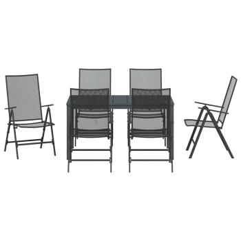 Garten Essgruppe 7 pcs Anthrazit Pulverbeschichteter Stahl