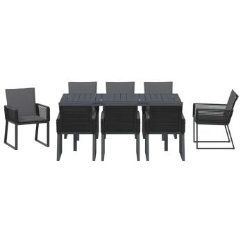 Garten Essgruppe 9 pcs Anthrazit Poly-Rattan