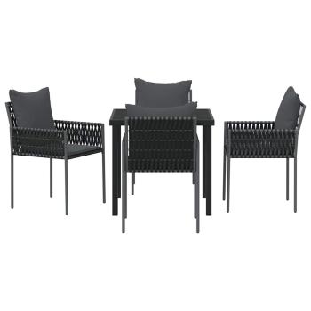 Set mit 3 Schwarz, Dunkelgrau PE-Rattan Standard Stabil