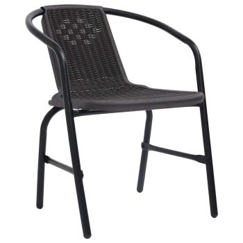 3-teiliges Gartenset Schwarz Poly Rattan