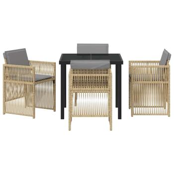 Garten Essgruppe 5 Stk. Beige Pulverbeschichteter Stahl