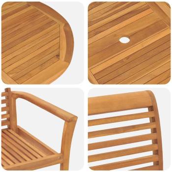 7-teiliges Garten Esszimmer Set Massivholz Teak, stapelbarer Gartenstuhl 2 Stück Massivholz Teak, stapelbarer Gartenstuhl 4 Stück Massivholz Teak