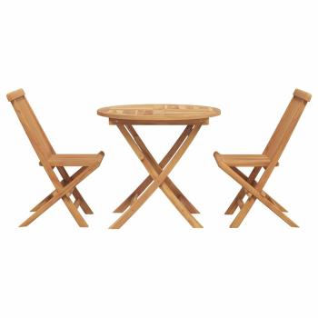 3-teiliges faltbares Gartenbistro Set aus massivem Akazienholz