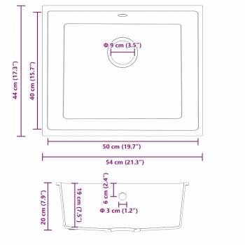 Küchenspülbecken aus Weißem Granit mit Überlaufloch