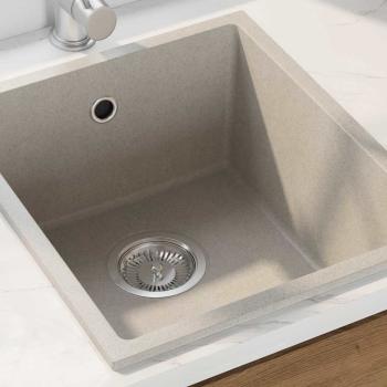 Küchenspüle mit Überlaufloch Beiger Granit