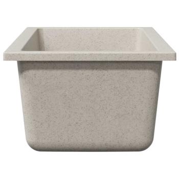 Küchenwaschbecken mit Überlauf Beige Granit