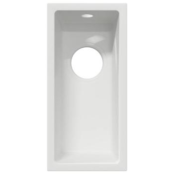 Küchenspüle in Weißem Granit mit Überlaufloch