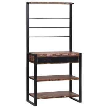 ARDEBO.de - Küchenregal Bunt 80x40x160 cm Aus solidem recyceltem Holz