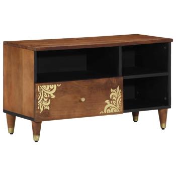 ARDEBO.de - Medien-Schrank Honigbraun Massives Mango-Holz, Holzwerkstoff