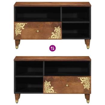 Medien-Schrank Honigbraun Massives Mango-Holz, Holzwerkstoff