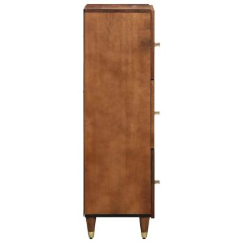 Highboard Honigbraun mit goldenen Akzenten Massivholz Mango