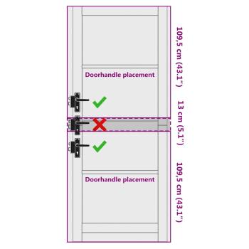 Innentür mit Glas "ORKDAL" 83x232x4 cm aus massivem Kiefernholz