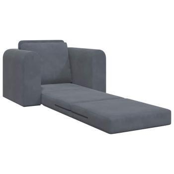 Boden-Schlafsofa 2-in-1 Dunkelgrau 98x71x83 cm Samt