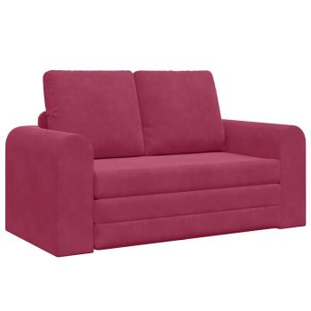 ARDEBO.de - Boden-Sofa-Bett 2-in-1 Burgunderrot 148x71x83 cm Samt