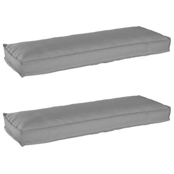 ARDEBO.de - Palettenkissen für Bank 2 Stück Grau 120x40x8 cm Oxford Stoff
