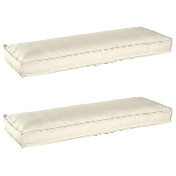 ARDEBO.de - Palettenkissen für Bank 2 Stück Creme 120x40x8 cm Oxford-Stoff