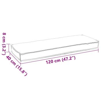 Palettenkissen für Bank 2 Stück Creme 120x40x8 cm Oxford-Stoff