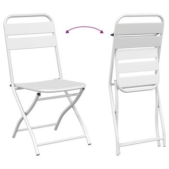 Klappgartenstühle 2er Set Weiß Stahl