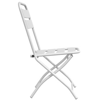 Klappgartenstühle 2er Set Weiß Stahl