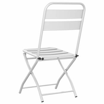 Klappgartenstühle 2er Set Weiß Stahl