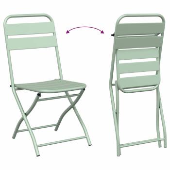 Faltbare Gartenstühle 2er Set Lichtmint 42x52x82 cm Pulverbeschichteter Stahl