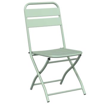 Faltbare Gartenstühle 2er Set Lichtmint 42x52x82 cm Pulverbeschichteter Stahl