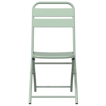 Faltbare Gartenstühle 2er Set Lichtmint 42x52x82 cm Pulverbeschichteter Stahl