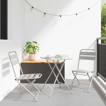 ARDEBO.de - Klappgartenstühle 2 Stück Beige 42x52x82 cm Pulverbeschichteter Stahl