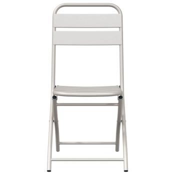 Klappgartenstühle 2 Stück Beige 42x52x82 cm Pulverbeschichteter Stahl