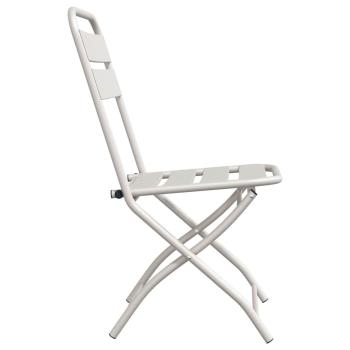 Klappgartenstühle 2 Stück Beige 42x52x82 cm Pulverbeschichteter Stahl