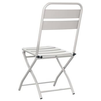 Klappgartenstühle 2 Stück Beige 42x52x82 cm Pulverbeschichteter Stahl