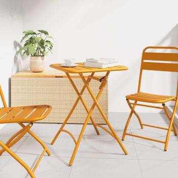 ARDEBO.de - Gartentisch Klappbar Senfgelb 55x55x73 cm Stahl