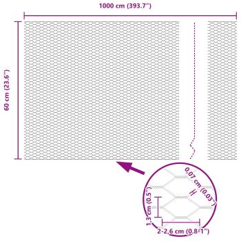 Sechseckzaun Grün 0.6x10 m Stahl