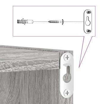 Schweberegale Grau Sonoma MDF Mittel Wandmontage Schweberegale