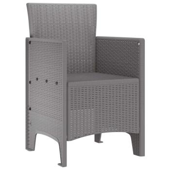 Gartenstühle 4 Stk. Hellgrau Poly Rattan