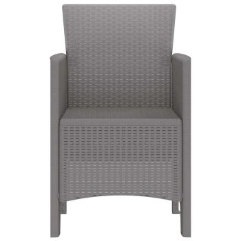 Gartenstühle 4 Stk. Hellgrau Poly Rattan