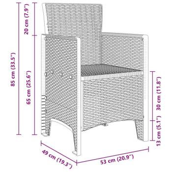 Gartenstühle 4 Stk. Hellgrau Poly Rattan