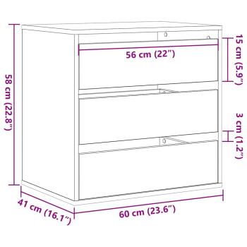Eckkommode Schwarz Eiche 60x41x58 cm Holzwerkstoff