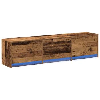 TV Schrank mit LED Altes Holz 162.5x34x40 cm Synthetisches Holz