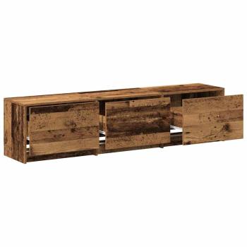TV Schrank mit LED Altes Holz 162.5x34x40 cm Synthetisches Holz