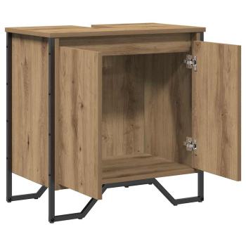 Bad Waschbecken Schrank Artisan Eiche 60x35x50 cm Holzwerkstoff
